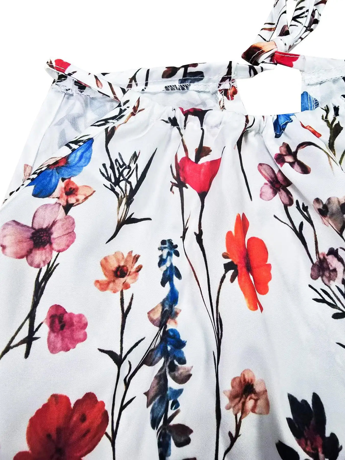Bloemenprint Halter-jumpsuit met Strikceintuur Venzali